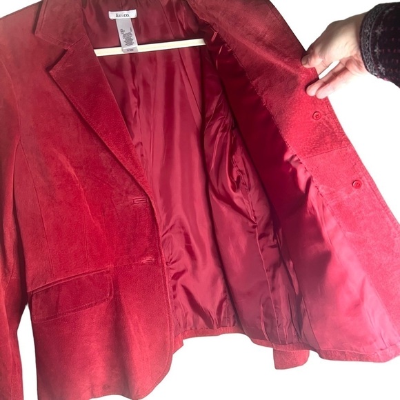 🍁Vintage Genuine Suede Blazer Fully Lined Red Rust Size Large 🍁 - Picture 7 of 9
